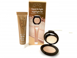 Liquid + light highlight- Becca