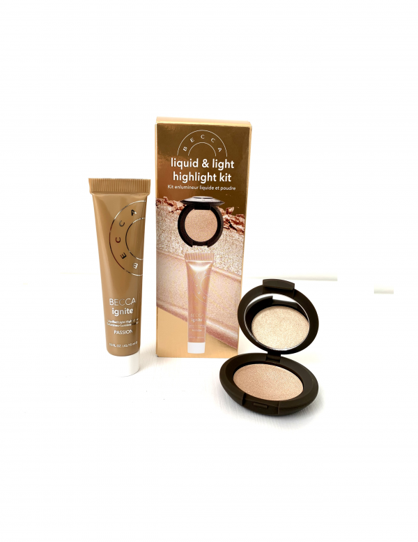 Liquid + light highlight- Becca